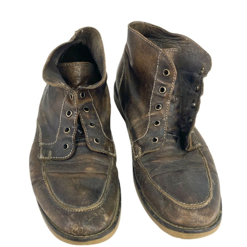 BED STU Ankle Boots Distressed Leather Cap Toe Combat Boots Bedstu Men Size 10